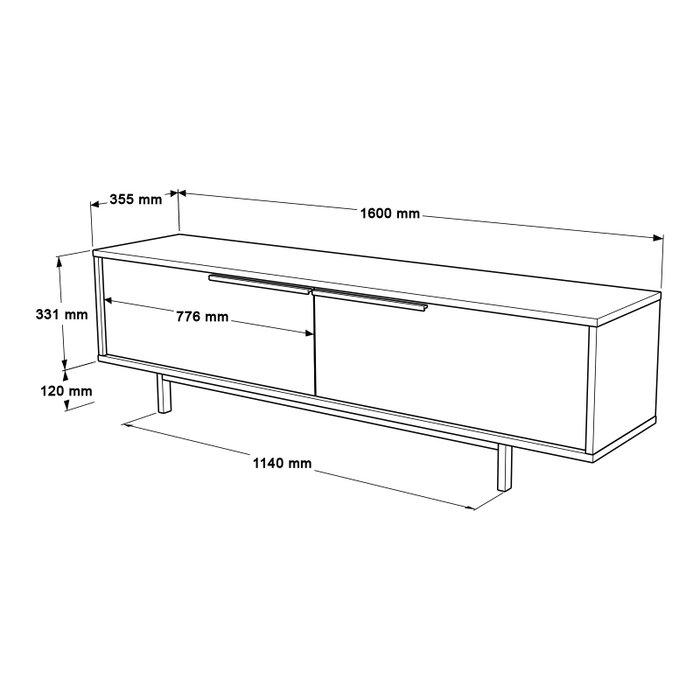 Hanah Home Soporte para TV ON1-SW Roble y Blanco